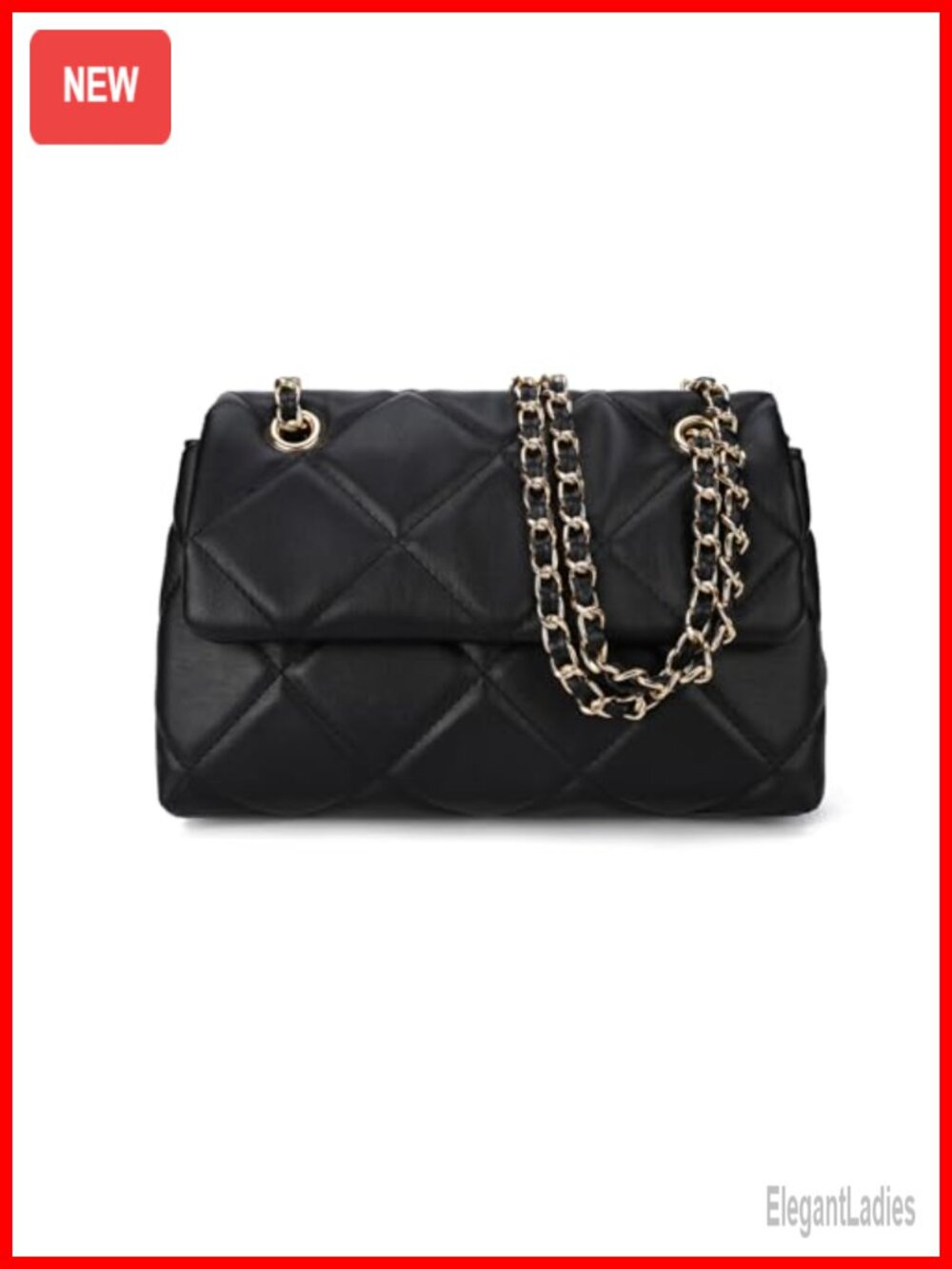 Quilted Crossbody Shoulder Bag Small Faux Leather Purse for Women